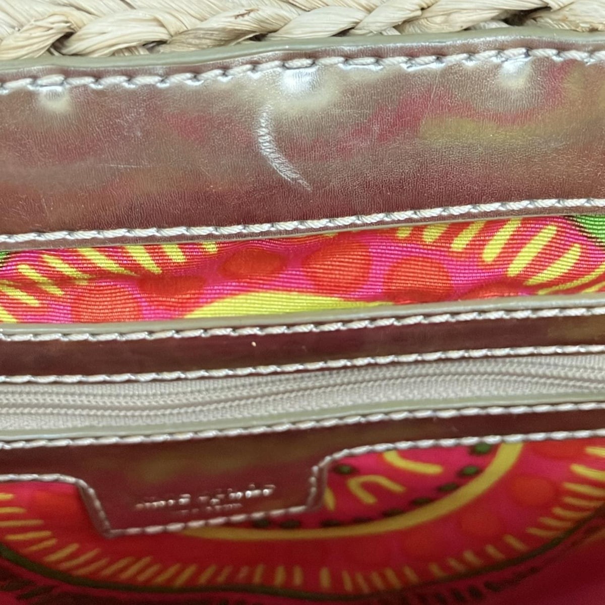 Kate spade - PXRU0802 Beige Gold Brown Straw Leather Tote Bag thumbnail 17