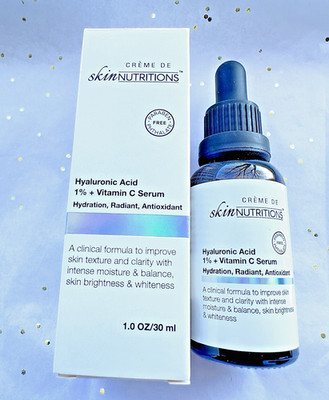Creme De Skin Nutritions Hyaluronic Acid 1% + Vitamin C Serum 1.0 oz./30ml. New!