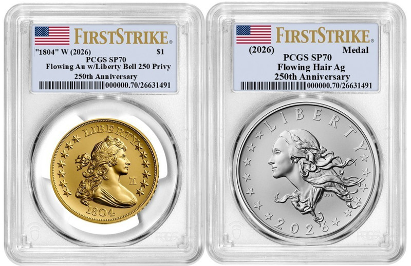 Presale 2026 W Flowing Hair Gold Coin & Silver Medal Set PCGS SP70 FS W/OGP #2