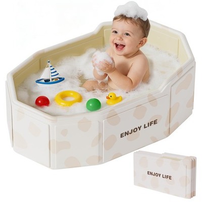 Xynzanic Foldable Baby Bathtub 3M-8Y, Portable Space-Saving Non-Slip, White