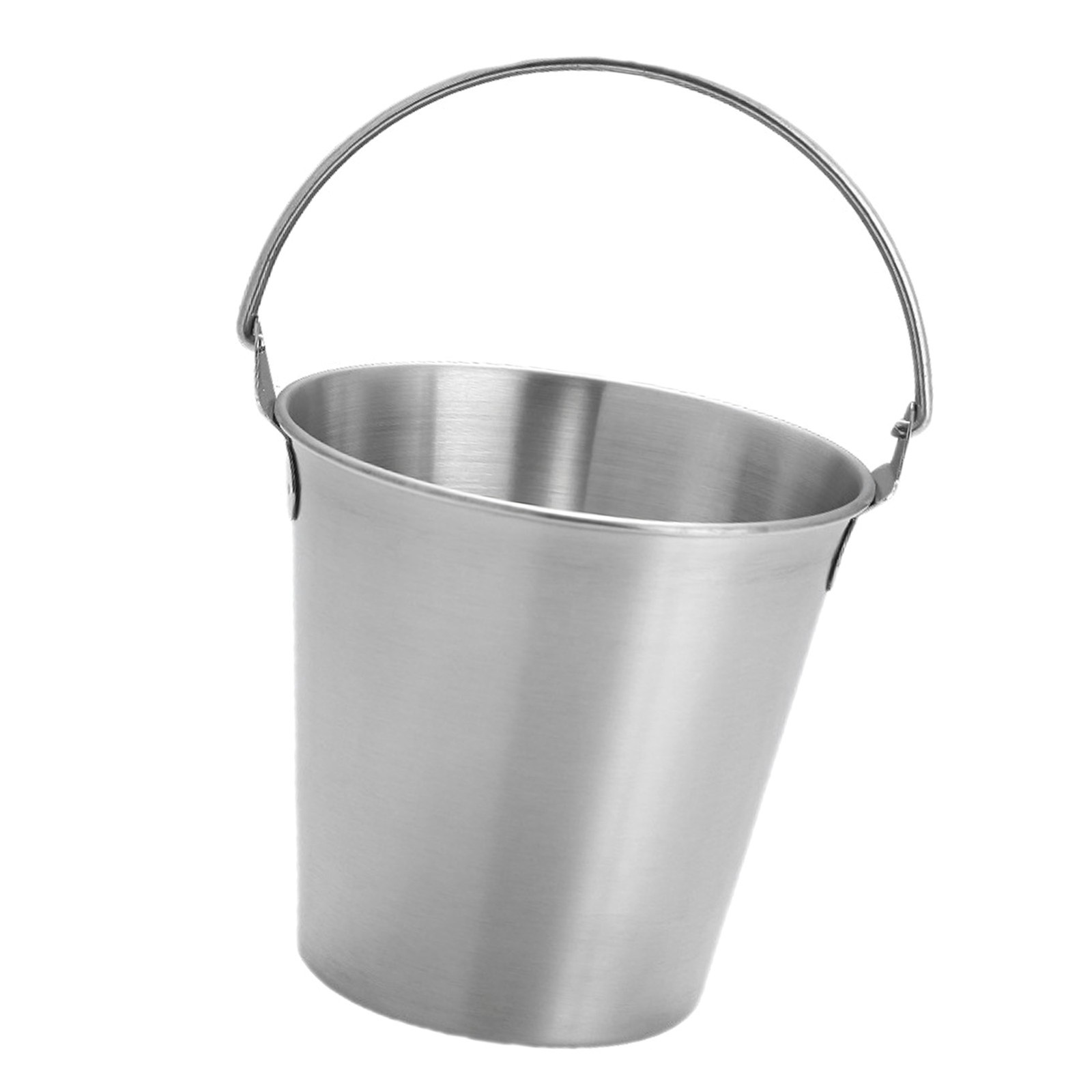 ˙Silver Mini Stainless Steel Pails Small Ice Bucket With Handle For Beverage