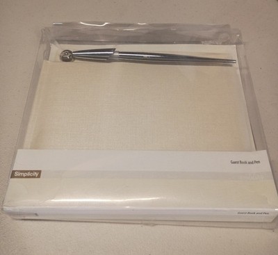 Simplicity Cream Quest Guest Book with Pen. Brand New.