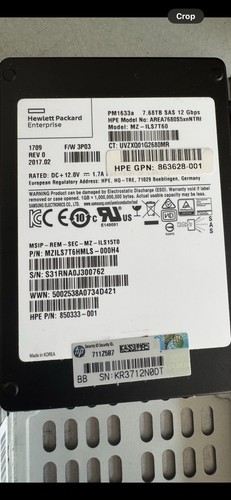 Unità HP 3PAR 8000 6TB SAS 12GB/s 7.2K RPM 3.5 Pollici – 823123-001, Usata Ma Funzionante