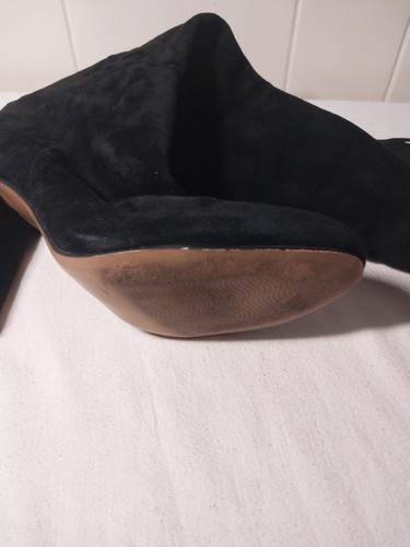Steven by Steve Madden Tila Stiefel Damen 10 schwarz Leder Wildleder hohe Stiefel zum Ziehen - Bild 12 von 12