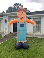 9Ft Inflatable Scarecrow With Crow Halloween Fall Harvest Yard Decor