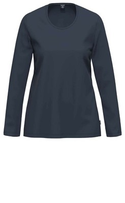 AMMANN Damen Mix & Match Shirt Langarm Gr. 40  Pyjamashirt GOTS dunkelblau