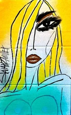 colorful POP ART Lady NUDE PAINTING Recycled CB Original SWARTZMILLER DNA wall