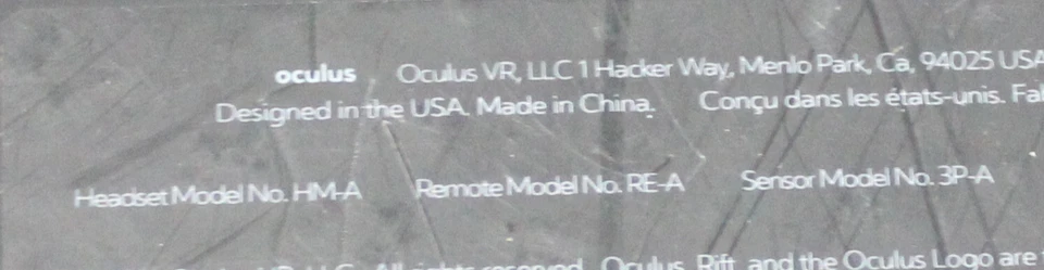 Oculus Rift Virtual Reality System Headset HM A Remote RE A 3P-A Sold AS IS - Image 2 of 2