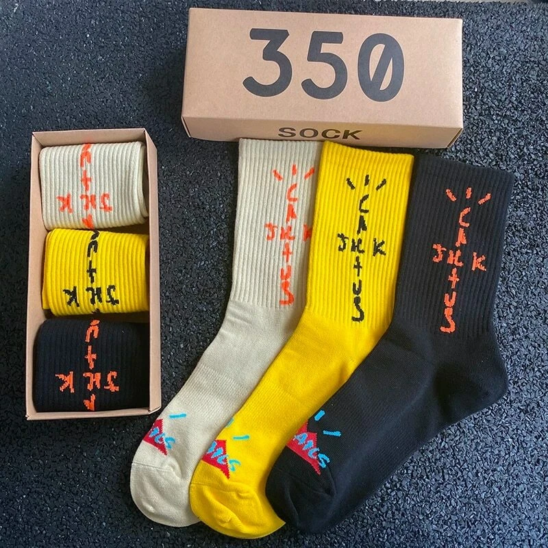 2021 New Socks Skate Crew Socks Men Sport Travis Scott Cactus Jack