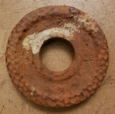 SINGLE Vtg Billard Barbell 1.25 lb Blank B Standard Size Weight Plate dimple