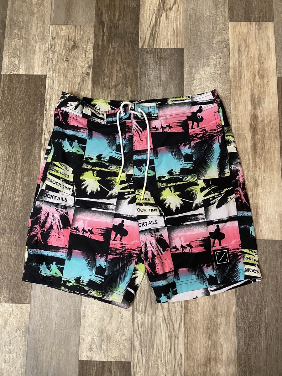 American Eagle Board Shorts Mens Medium Neon Colorful Swim Trunks
