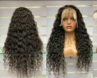 13x4 Hd Transparent  Human Hair Pre-plucked 180 Density Water  Wave 22 Inches.