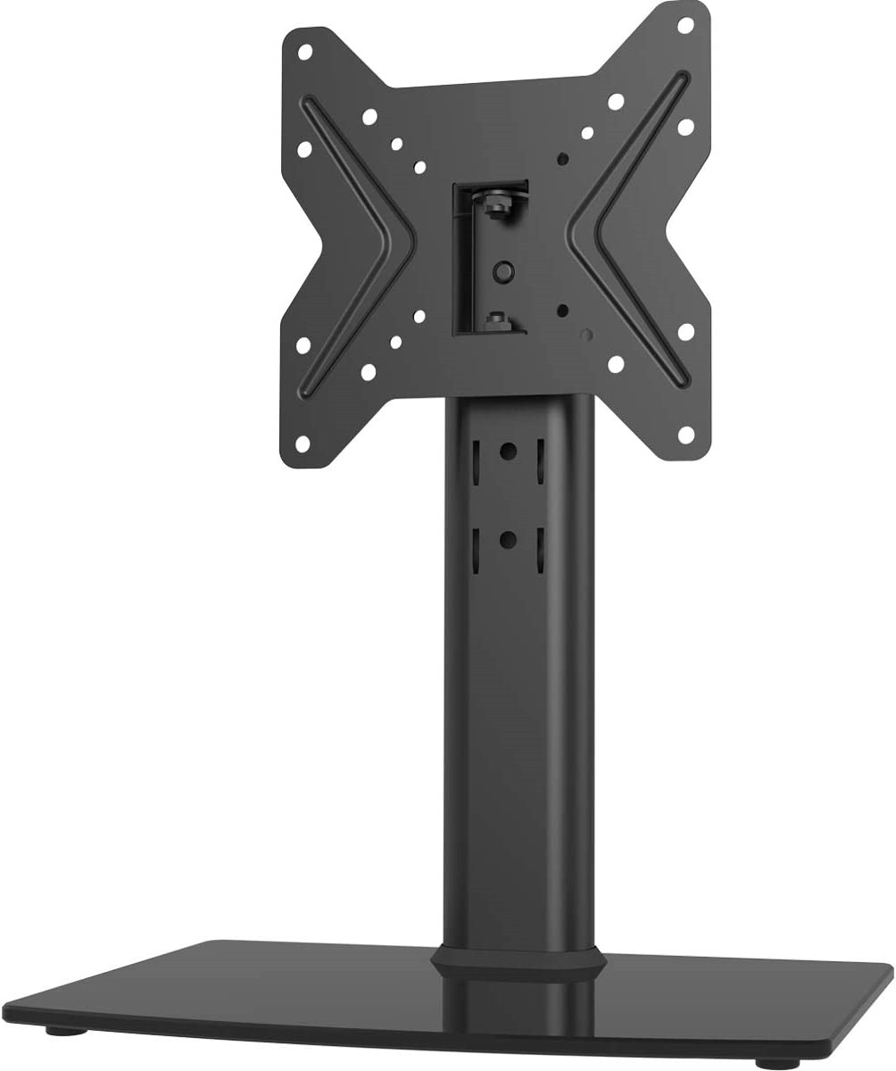 For 19-43 Inch Tvs, Height Adjustable, Tempered Glass Base, 