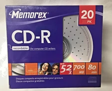 New Memorex 20 Pack CD-R 700MB Blank CD 80 min 52x Sealed 
