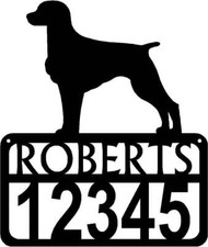 Brittany Spaniel Personalized Dog Sign with Name  House Numbers - Made in USA