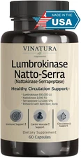 Lumbrokinase, Nattokinase 2000FU & Serrapeptase - USA Made & Tested, Circulation