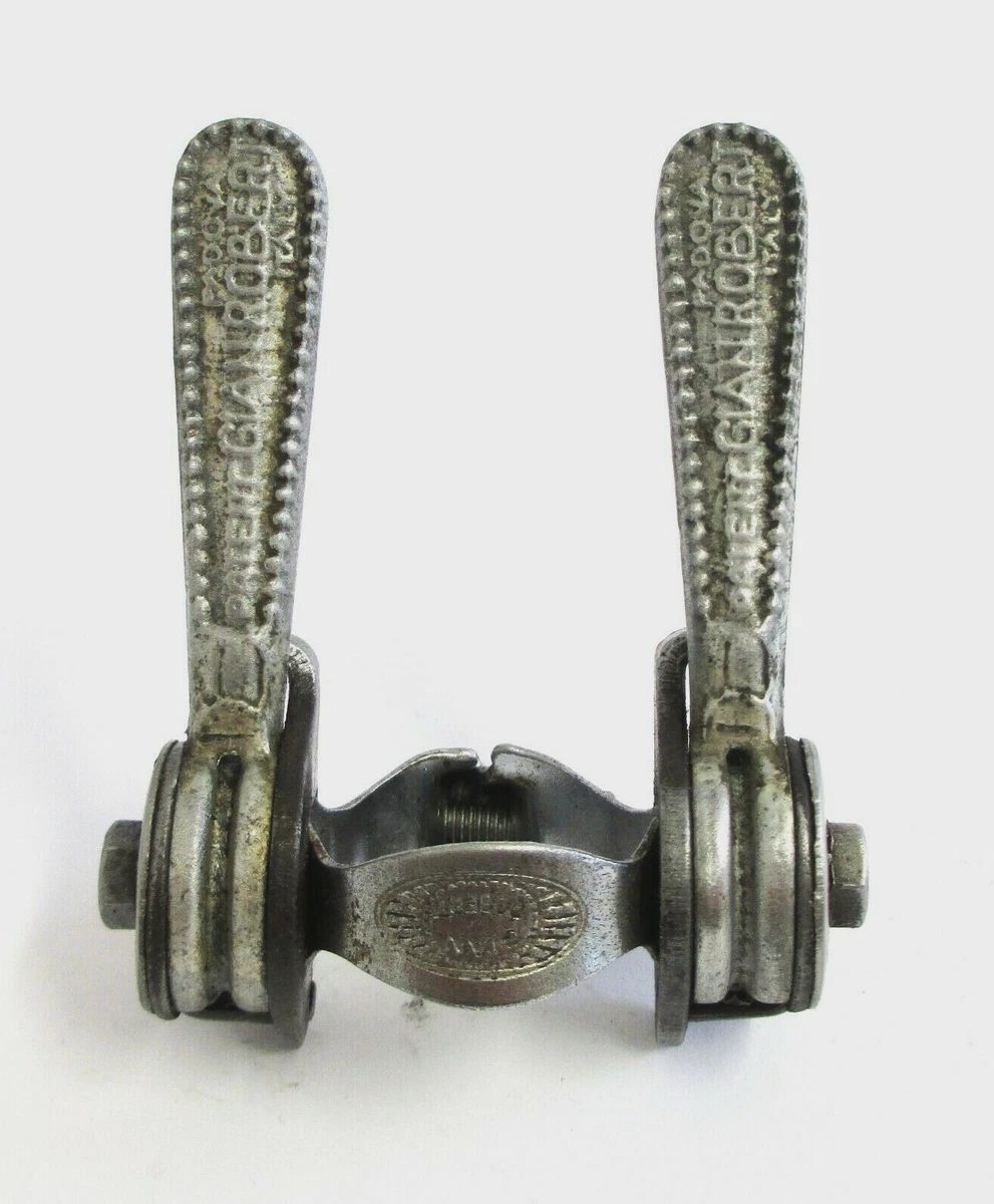 Paire De Leviers De Dérailleurs Pour Vélo De Course – 7 Vitesses, Argent, Fabrication Italienne