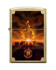 Zippo 3279, Anne Stokes-Dragon Design, Street Brass Lighter, NEW
