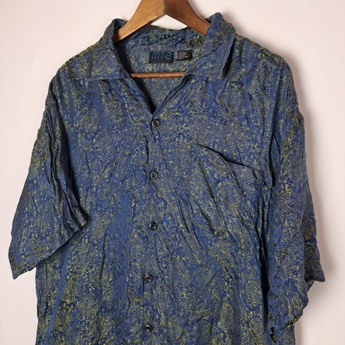 Vintage MT:2 Dragons All Over Shirt Mens XL Silk Rayon Blend Button Up SS Shiny - Picture 4 of 19