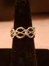 US SELLER BEAUTIFUL STAMPED 925 WHITE SAPPHIRE SIMULATED BAND RING SIZE 6 WOMENS