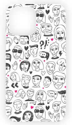 Smartphone Case - bedruckt - für iPhone - Faces - Gesichter - schwarz / weiß
