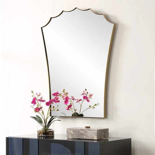 MONARCH MODERN STAINLESS STEEL WALL VANITY MIRROR UTTERMOST 09972 - Picture 2 of 5