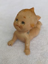 Vintage Lefton Pouting Crawling Kewpie KW228 Figurine: Japan Bisque Porcelain