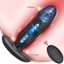 Thrusting Anal Butt Plug Dildo Vibrator Prostate Massager Sex Toys for Men Women