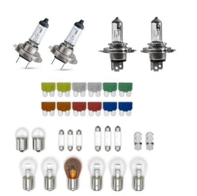 32 teilig H7+H4 Lampenbox Glühlampen+Sicherungen Set PKW Ersatzlampen Autolampe - Bild 1 von 4