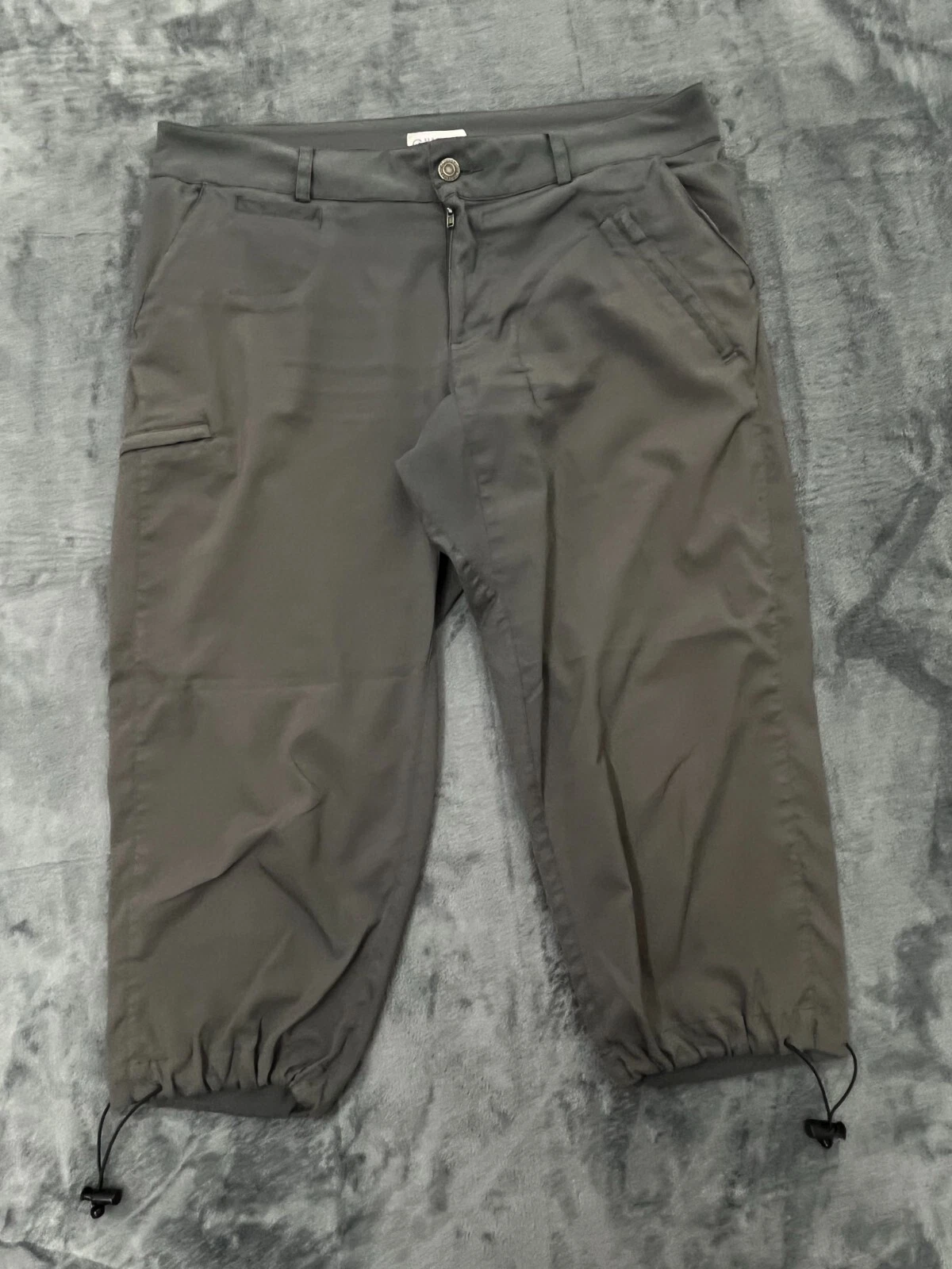 Magellan Capri Pants Women's Gray Ankle Drawcord Joggers Style Stretch Pockets