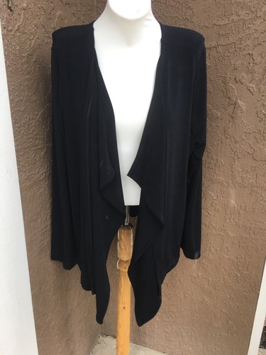 New $99 Chico's Travelers Black Double Layered Jacket Sz 2 = Large L 12 14 NWT - Picture 2 of 8