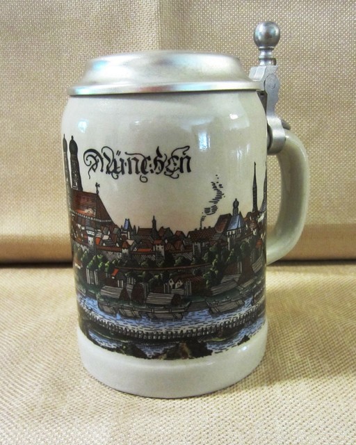pewter beer stein with lid