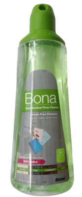 Bona Hard-Surface Floor Cleaner Refillable Bottle Streak-Free Formula 34 Fl Oz