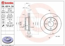 Bremsscheiben 2 Stück Scheibenbremse Brake Discs  BREMBO 09.4914.34
