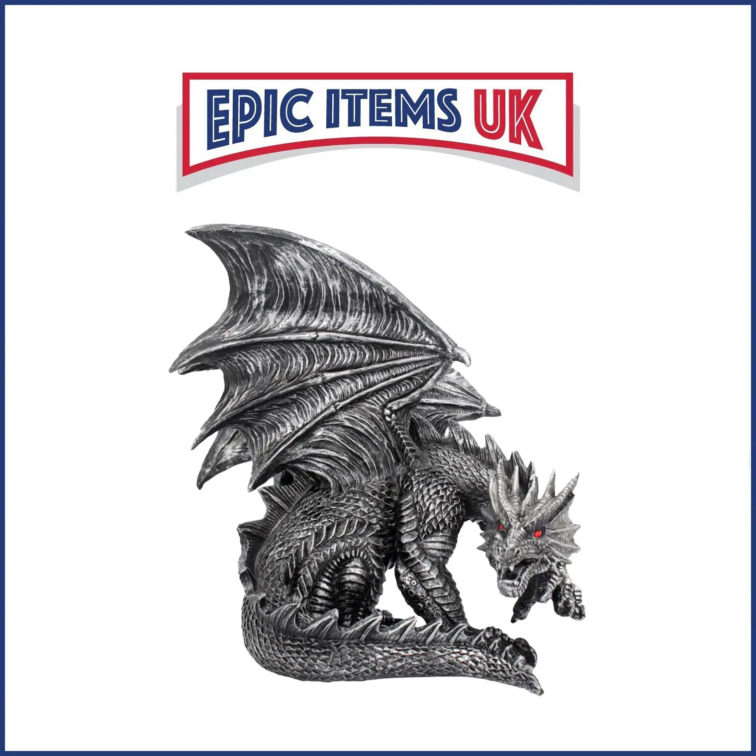 Nemesis Now Obsidian Dragon Figurine 25cm - IN STOCK