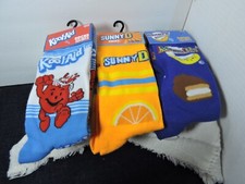 Novelty fun socks men size 6-12 crew socks 3 pairs