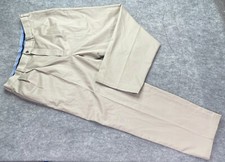 Brooks Brothers Pants Men 36 x 30 Beige Elliot Pleated Cuffed Lightweight Chino