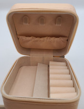 Peach Zip-Up Travel Jewelry Box Case Home or Travel NEW 