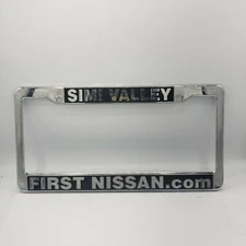 Simi Valley First Nissan Plastic Silver License Plate Frame Front Or Rear