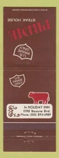 Matchbook Cover - Prime Steak House Holiday Inn Miami FL