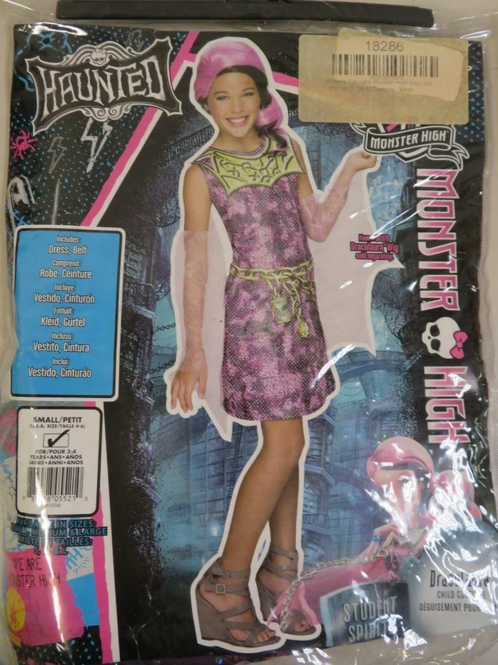 Монстр высокой призрак Draculaura ребенка костюм платье и ремень маленький 4-6 - Изображение 2 из 4