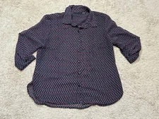 Attention Womens Shirt Size Medium Multicolor Print Lightweight Flowy Buttons