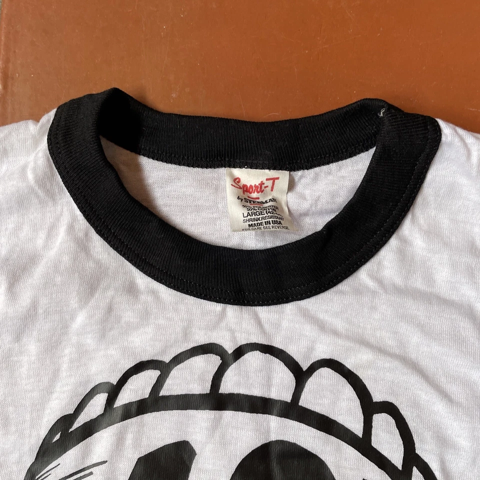VINTAGE SPORT-T BY STEDMAN L White Ringer Tee 4 CORNERS BALLOON RALLY USA Made - Image 4 of 4