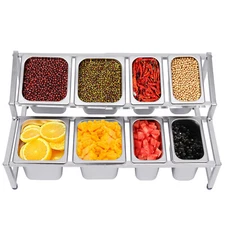Expandable Stainless Steel Spice Rack Organizer with Pans and Ladles