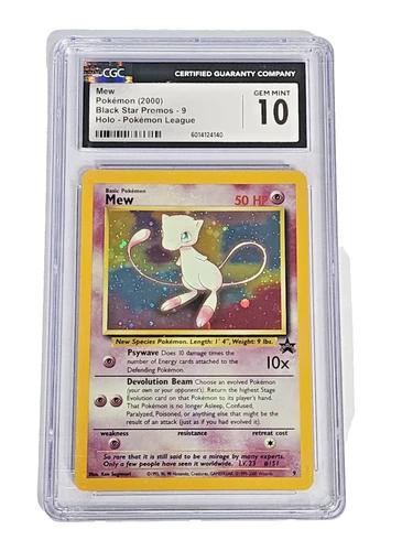 2000 Pokemon Mew #9 Black Star Promo League Holo CGC 10 Gem Mint WOTC