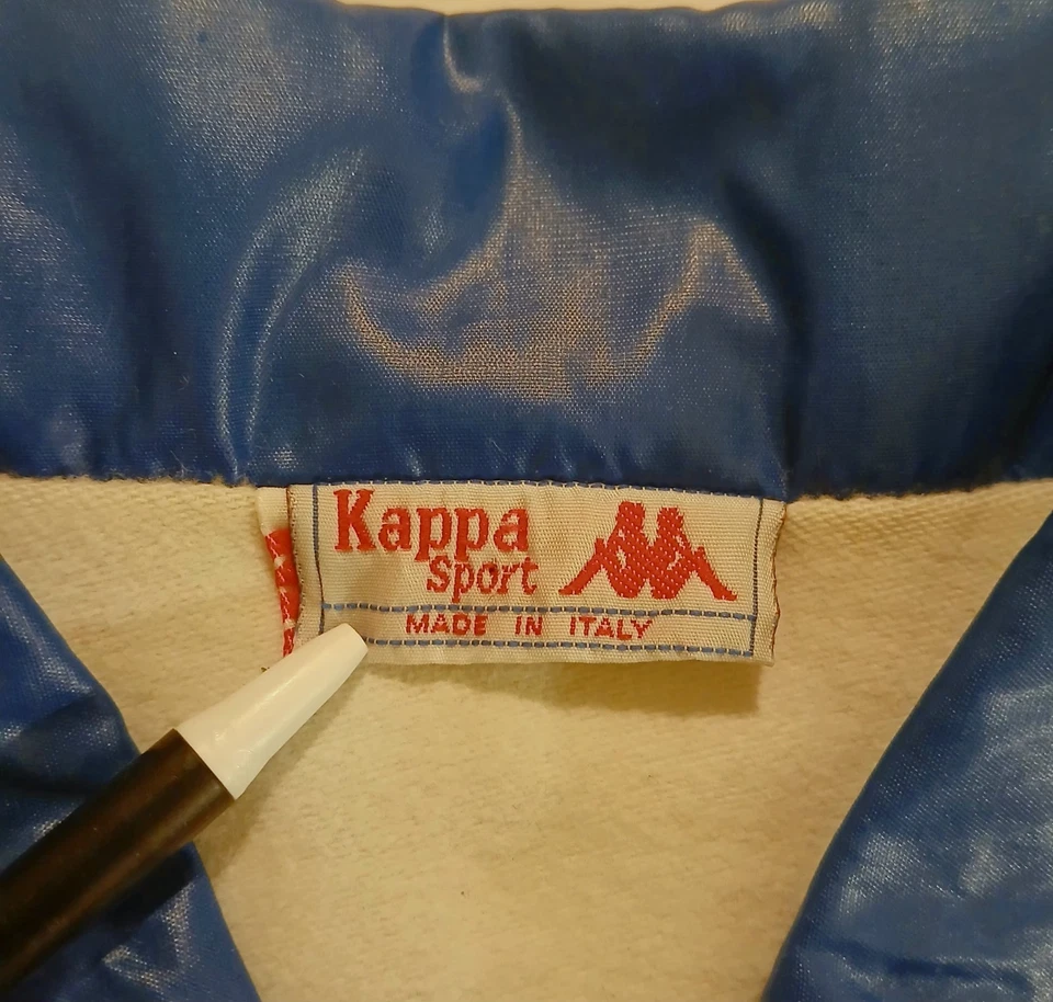 Винтажный каппа куртка L мужской синий сделано в Италии 100% нейлона некоторые недостатки - Изображение 4 из 4