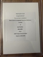 2026 Topps Chrome WWE JOE HENDRY Refractor Variation AUTO SP REDEMPTION 1st Auto