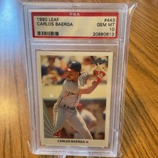 1990 LEAF CARLOS BAERGA RC ROOKIE INDIANS PSA 10 GEM MINT RARE POP
