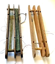 Vintage Hand Made Primitive Wood Fishing Line  Winder-Holder