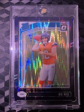 2024 Panini Donruss Optic - Rated Rookie Bo Nix #209 Purple Shock Prizm (RC)